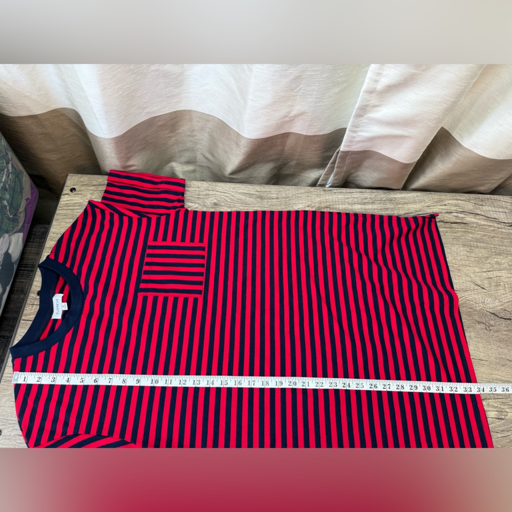 Evereve Red and Navy Striped Tee Dress - Picture 5 of 8